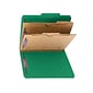 Smead Pressboard Classification Folders with SafeSHIELD Fasteners, 2" Expansion, Letter Size, 2 Dividers, Green, 10/Box (14083)