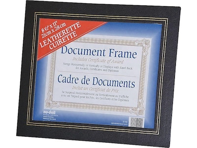NuDell Plastic Certificate Frames, Leatherette, 2/Pack  (21202)