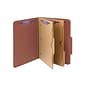 Smead Pressboard Classification Folders with SafeSHIELD Fasteners, 2" Expansion, Letter Size, 2 Dividers, Red, 10/Box (14079)