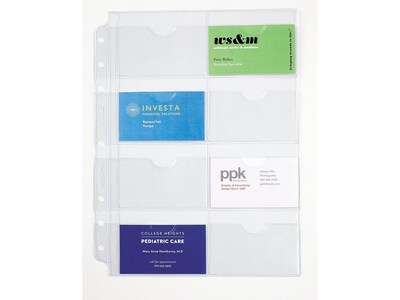 Day-Timer Folio Holders, Clear, 16 Card Capacity, 5/Pack (87325)