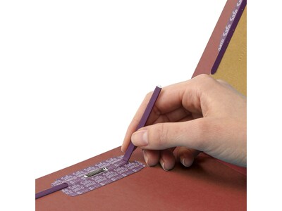 Smead Pressboard Classification Folders, 2" Expansion, Letter Size, 1 Divider, Red, 10/Box (13775)