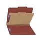 Smead Pressboard Classification Folders, 2" Expansion, Letter Size, 1 Divider, Red, 10/Box (13775)