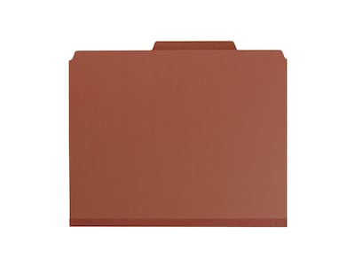 Smead Pressboard Classification Folders, 2" Expansion, Letter Size, 2 Dividers, Red, 10/Box (14075)