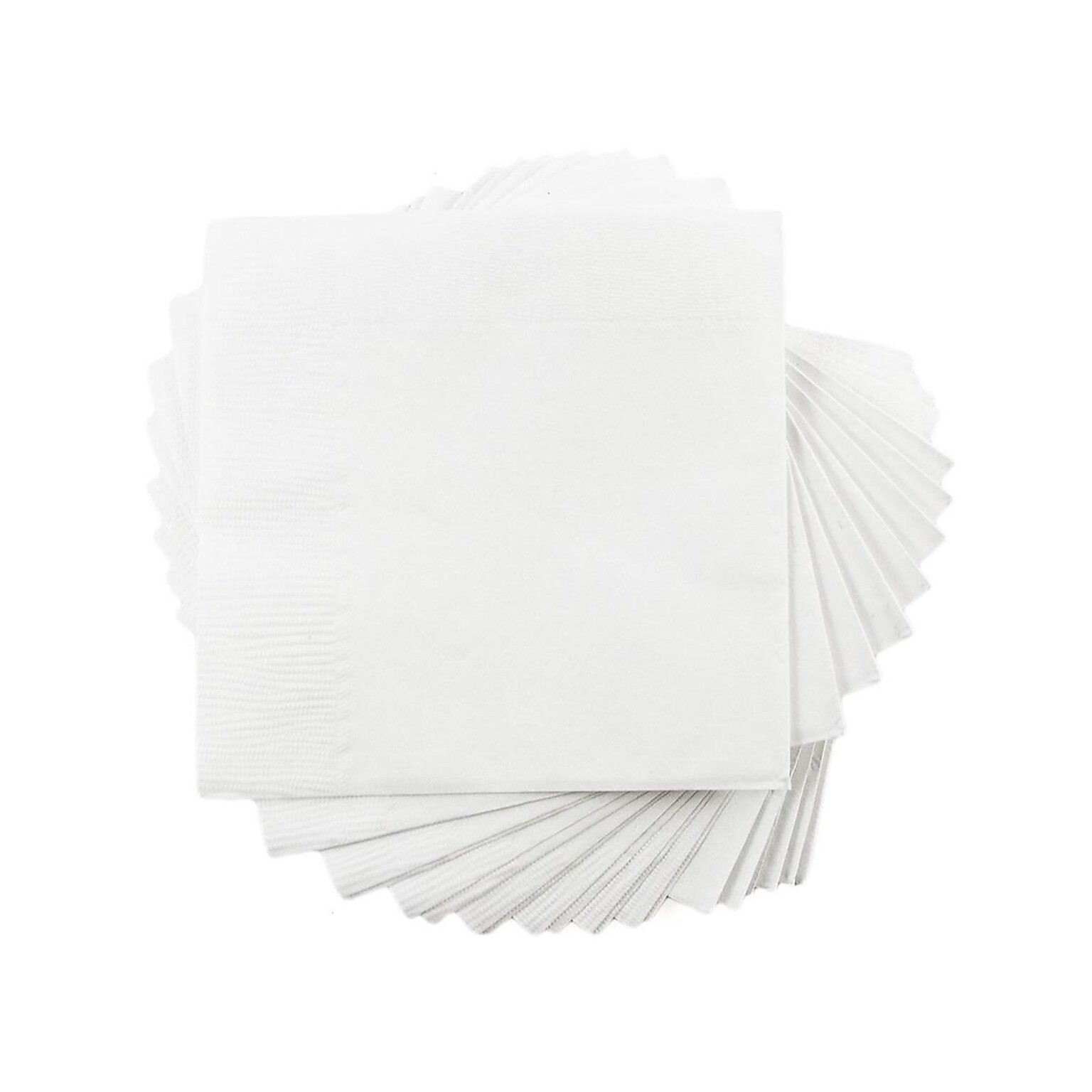 JAM PAPER Small Beverage Napkins, 2-Ply, White, 50/Pack (525562731)