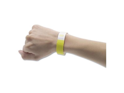 Advantus Sequentially Numbered Crowd Control Wristbands, Yellow, 500/Pack (AVT75512)