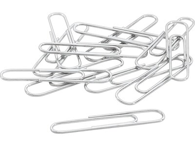 ACCO Recycled Paper Clips, #1, Silver, 100/Box, 10 Boxes/Pack (A7072365A)