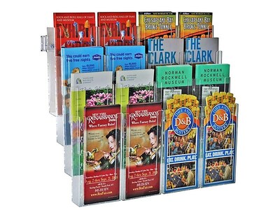 Azar Displays Trifold Brochure Holder, 18W x 21.25H, Clear (252324)