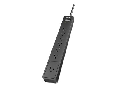 APC Essential Surgearrest 7 Outlets Surge Protector, 6 Cord (PE76)