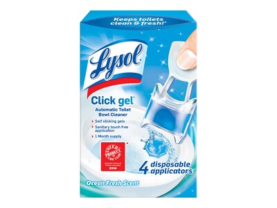 Lysol Click Gel Automatic Toilet Bowl Cleaner, Ocean Fresh, 0.18 Oz., 4/Box (19200-92918)