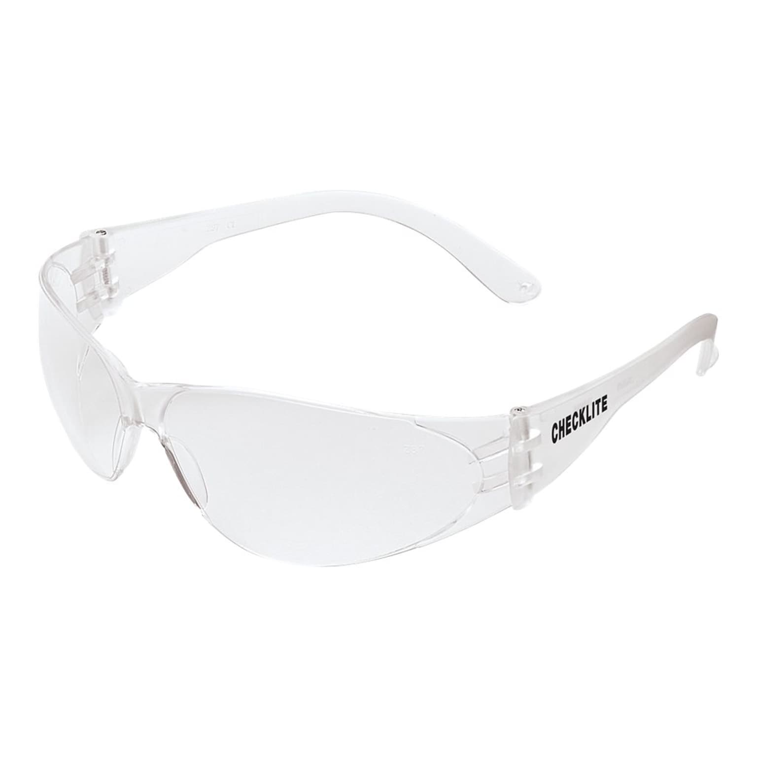 MCR Safety Checklite Polycarbonate Safety Glasses, Clear Lens, 12/Pack (CL110)