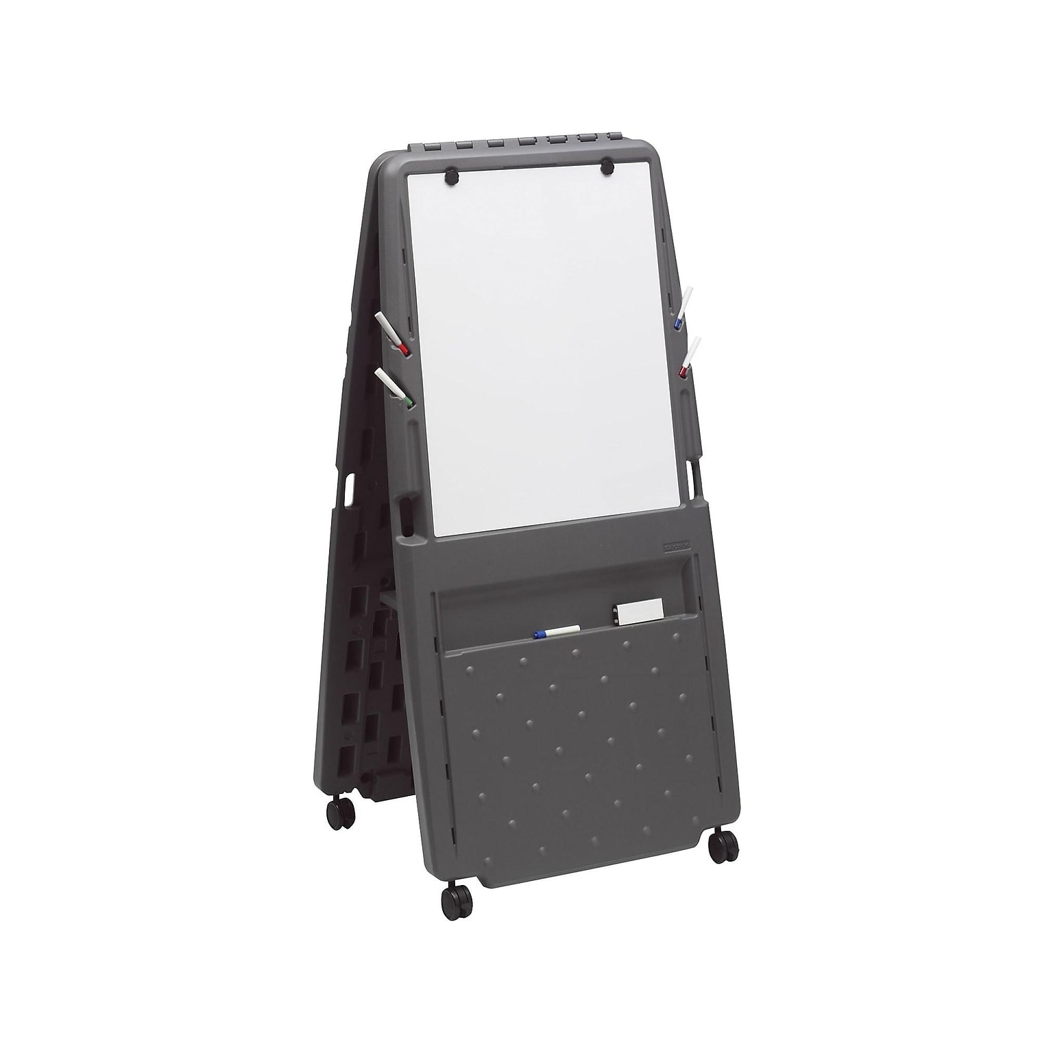 Iceberg Mobile Presentation Flip Chart Easel with Dry-Erase Surface, Charcoal, 73 x 33 x 28 (30237)