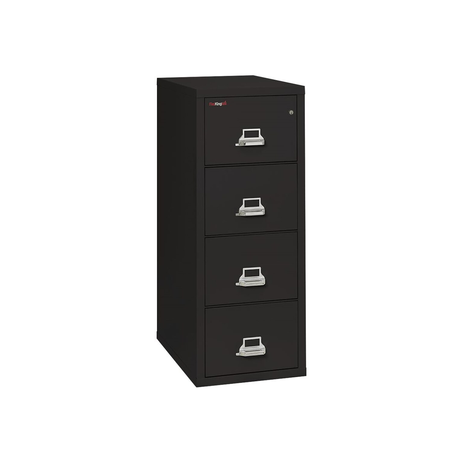 FireKing Classic 4-Drawer Vertical File Cabinet, Fire Resistant, Letter, Black, 31.56D  (4-1831-CBL)