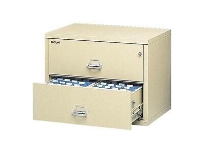 FireKing Classic 2-Drawer Lateral File Cabinet, Fire Resistant, Letter/Legal, Beige, 37.5"W (2-3822-CPA)