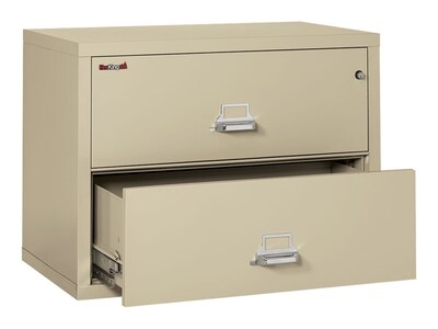 FireKing Classic 2-Drawer Lateral File Cabinet, Fire Resistant, Letter/Legal, Beige, 37.5"W (2-3822-CPA)