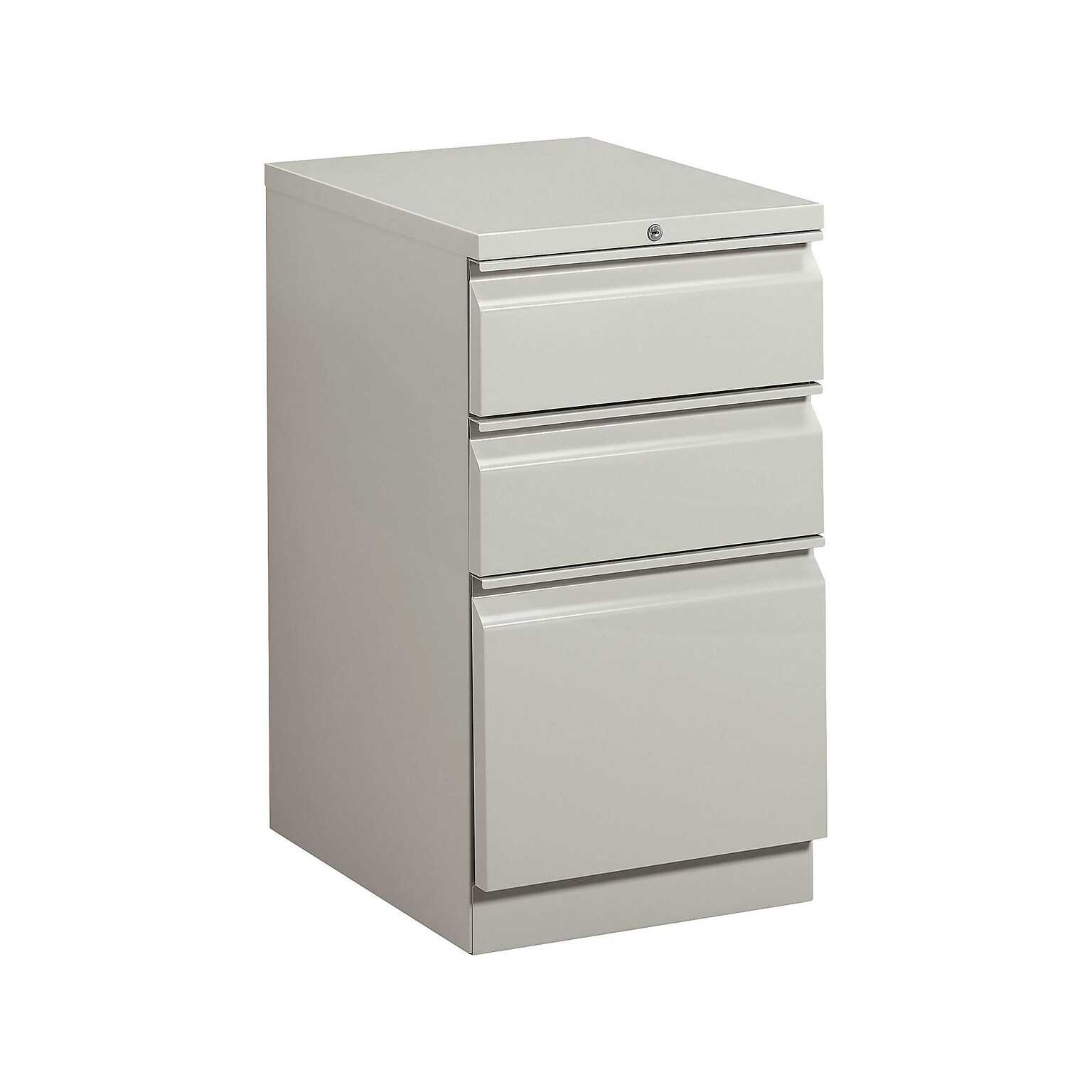 HON Brigade 3-Drawer Mobile Vertical File Cabinet, Letter Size, Lockable, 28H x 15W x 19.88D, Light Gray (H33720RQ)
