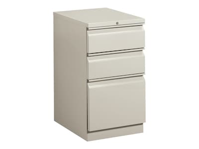 HON Brigade 3-Drawer Mobile Vertical File Cabinet, Letter Size, Lockable, 28H x 15W x 22.88D, Lig