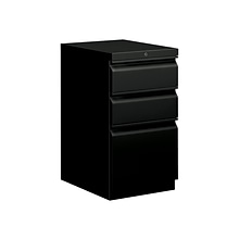 HON Brigade 3-Drawer Mobile Vertical File Cabinet, Letter Size, Lockable, 28H x 15W x 22.88D, Bla