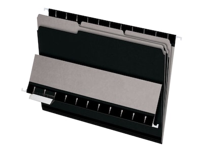 Pendaflex Interior File Folders, 1/3-Cut Tab, Letter Size, Black, 100/Box (PFX 4210 1/3 BLA)