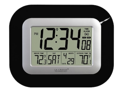 La Crosse Technology Atomic Wall/Table Clock, 7.1H x 8.9W x 1.2D (WS-8115U-B)