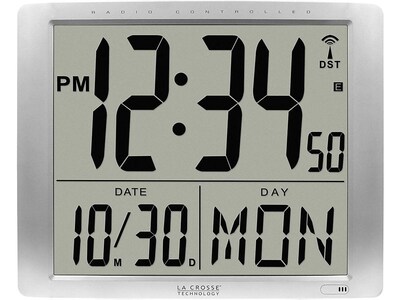 La Crosse Technology Atomic Wall/Table Clock, Plastic, 15.35H x 19.09W x 1.57D (BBB87269)