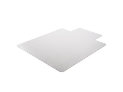 Deflect-O DuraMat Carpet Chair Mat with Lip, 45" x 53'', Low-Pile, Clear (DEFCM13233)