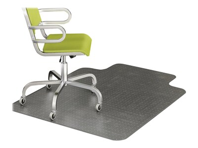 Deflect-O DuraMat Carpet Chair Mat with Lip, 45" x 53'', Low-Pile, Clear (DEFCM13233)