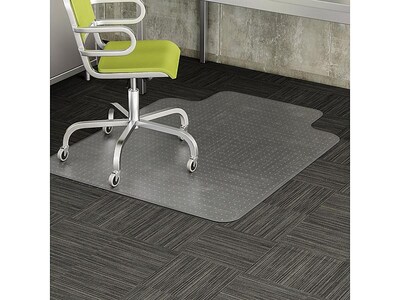 Deflect-O DuraMat Carpet Chair Mat with Lip, 45" x 53'', Low-Pile, Clear (DEFCM13233)