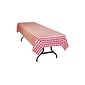 Table Mate Plaid 108"L x 54"W Plastic Table Covers, Red/White, 6/Pack (549rdg)