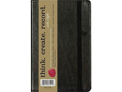 Markings by C.R. Gibson Pocket Journal, 3.56 x 5.5, Narrow Ruled, Black, 192 Pages (MJ3-4791)