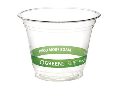 Eco-Products GreenStripe Cold Cups, 9 Oz., Transparent/Green, 1000/Carton (EP-CC9S-GS)