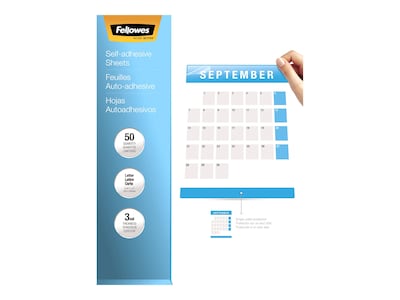 Fellowes Self-Adhesive Laminating Sheets, Letter Size, 9 x 12, 50/Pack (5221502)