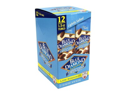 Blue Diamond Lightly Salted Almonds, 18 oz., 12 Bags/Box (220-00736)