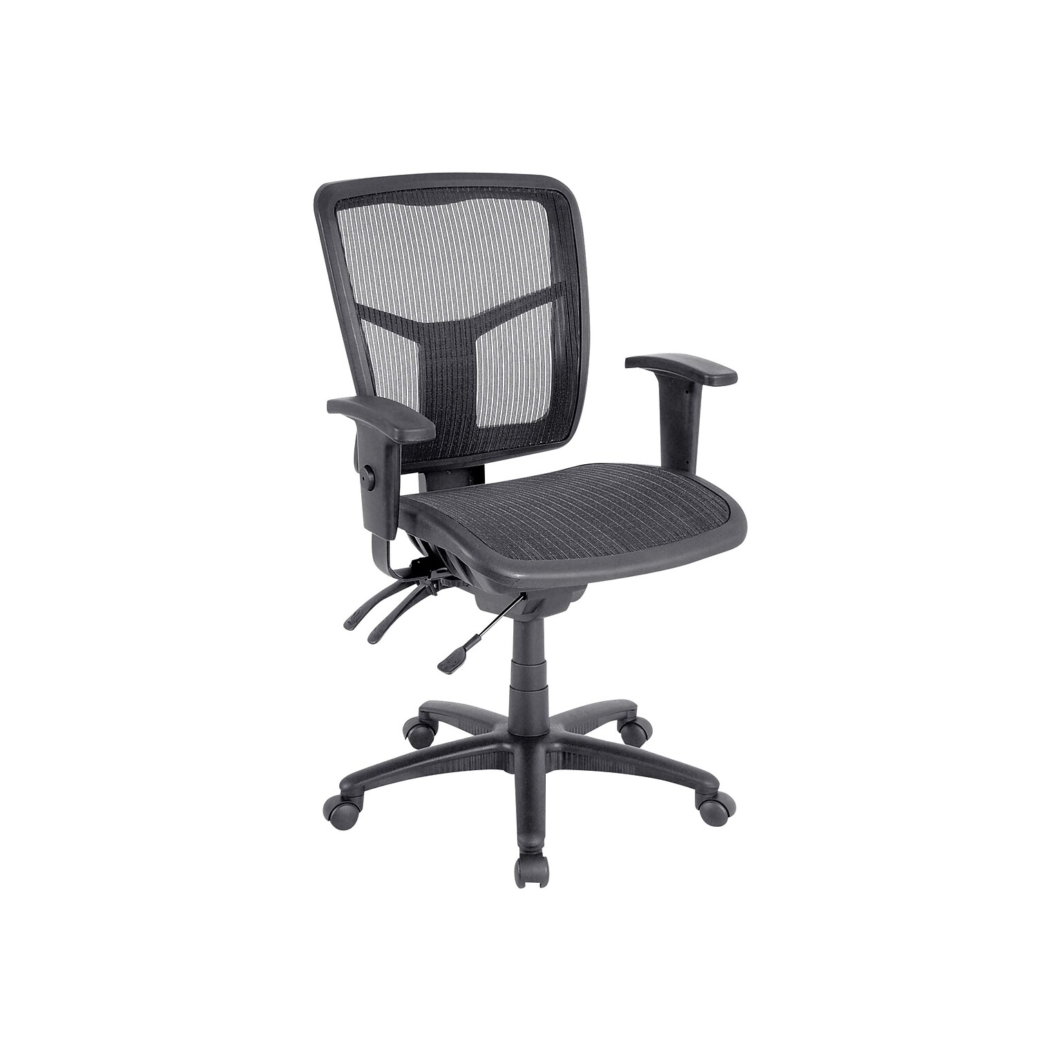 Lorell Mid-Back Mesh Swivel Office Chair, 25.2W x 23.5D x 40.5H, Black (LLR86904)