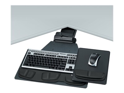 Fellowes Professional Series Corner Executive Adjustable Keyboard Tray, Black (8035901)