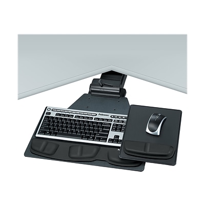 Fellowes Professional Series Corner Executive Adjustable Keyboard Tray, Black (8035901)