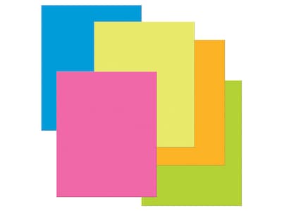 Pacon Poster Board, 28 x 22, Assorted Neon Colors, 25/Pack (PAC53051)