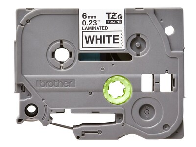 Brother P-touch TZe-211 Laminated Label Maker Tape, 1/4 x 26-2/10, Black On White (TZe-211)