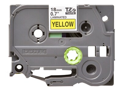Brother P-touch TZe-641 Laminated Label Maker Tape, 3/4" x 26-2/10', Black On Yellow (TZe-641)