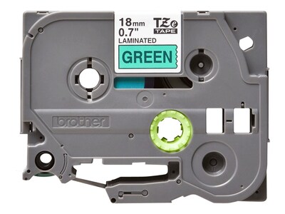 Brother TZE741 Label Maker Tape, 0.75W, Black On Green