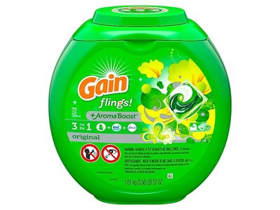 Gain Flings! +Aroma Boost Laundry Detergent Capsules, 57 oz., 72 Capsules (86792)