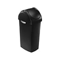 simplehuman Indoor Swing Lid Trash Can, Black Plastic, 16 Gal. (CW1333)