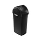 simplehuman Indoor Swing Lid Trash Can, Black Plastic, 16 Gal. (CW1333)