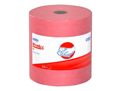 WypAll X80 Cloth Wipers, Red, 475/Roll (41055)