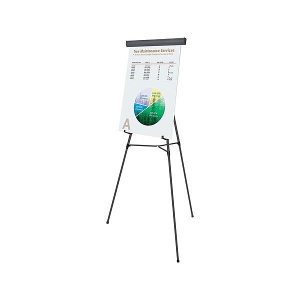 Quartet Aluminum Heavy Duty Display Easel, 66 Max. Height, Supports 45  Lbs., Black, Display Easels