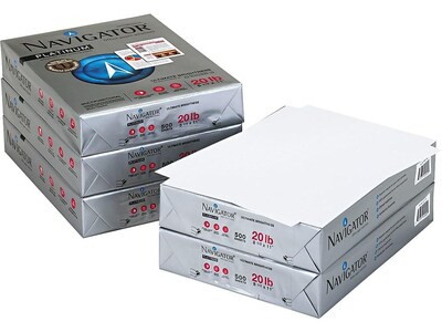 Navigator Platinum 8.5 x 11 Multipurpose Paper, 20 lbs., 99 Brightness, 500/Ream, 5 Reams/Carton (SNANPL11205R)