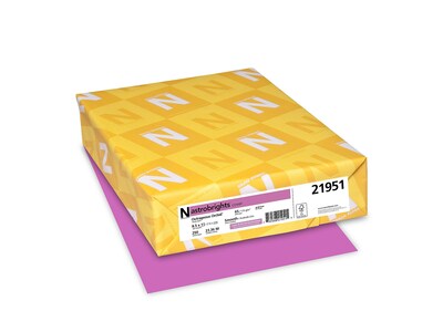 Astrobrights 65 lb. Cardstock Paper, 8.5" x 11", Outrageous Orchid, 250 Sheets/Pack (WAU21951)