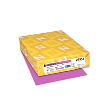 Astrobrights 65 lb. Cardstock Paper, 8.5 x 11, Outrageous Orchid, 250 Sheets/Pack (WAU21951)