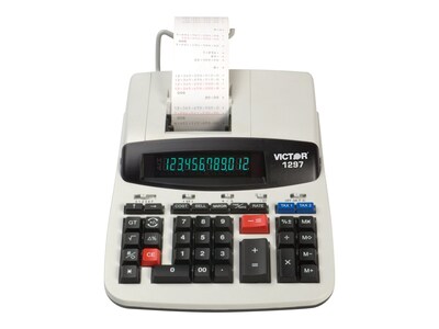 Victor 1297 12-Digit Desktop Calculator, Black/White