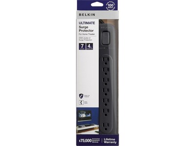 Belkin Ultimate 7-Outlet Surge Protector, 4' Cord (BV107030-04-BLK)