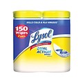 Lysol Dual Action Disinfecting Wipes, Citrus, 75/Canister, 2 Canisters/Pack (1920084922)